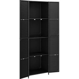 vidaXL Gartenschrank Schwarz 59x40x180 cm Poly Rattan