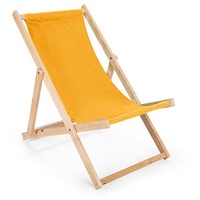 Holz Sonnenliege Strandliege Liegestuhl aus Holz Gartenliege (gelb)