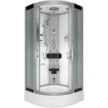 SeniorBad D46-50M0 Komplettdusche mit Pendeltür 90 x 90 cm weiß Sicherheitsglas ESG