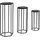 FineBuy Massivholz Blumentisch 3er Set Säulentisch Dekosäule Eckig
