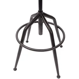 Mendler Barhocker HWC-H10f, Barstuhl Tresenhocker Drehhocker, höhenverstellbar Industrial Wildleder-Optik ~ vintage braun