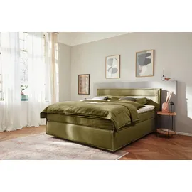 Musterring Boxspringbett MUSTERRING "JustB SC100", gelb (gelb, grün), B:200cm L:215cm, Komplettbetten, Boxspringbett, schwebende Optik, inklusive Topper, verschiedene Farben, 180 x 200 cm