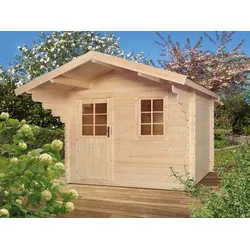 Gartenhaus KONIFERA "Kallenberg 1", beige (naturbelassen), Fußboden im Gartenhaus, ohne Dacheindeckung, Gartenhäuser