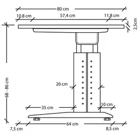 bümö höhenverstellbarer Eckschreibtisch U-Serie 200x120 graphit, Gestell in weiß - Schreibtisch L Form, großer Tisch für's Büro, Computertisch