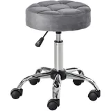 Homcom Salonstuhl mit Rädern drehbar 35 x 35 x 49-61 cm, Arbeitszimmer, Bürostühle, Bürohocker