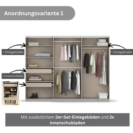 Rauch Schwebetürenschrank »Koluna«, Glasfront, inkl. 2 Innenschubladen sowie extra Böden beige