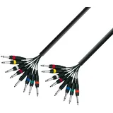 Adam Hall Cables Adam Hall 3 Star Serie Instrumentenkabel (8 x 6,3 mm Mono-Klinke auf 8 x 6,3 mm Mono-Klinke), 5 m