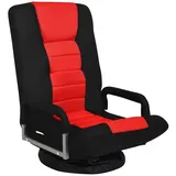 Costway Relaxsessel 360° drehbar 6-fach verstellbare Rückenlehne 140 x 60 x 80 cm rot/schwarz