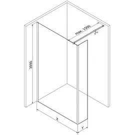 Mexen Kioto Duschtrennwand Walk-in 100 x 30 cm transparent