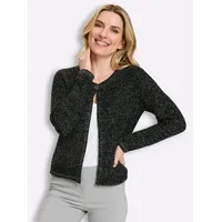 Sieh an! Strickjacke in Schwarz-Grau-Meliert 52