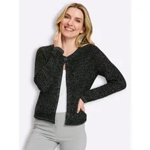 Sieh an! Strickjacke in Schwarz-Grau-Meliert 52