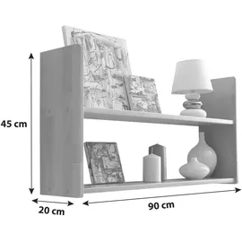TICAA Wandregal 90 x 45 x 20 cm Buche