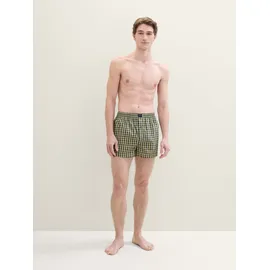 Tom Tailor Herren Mittellange Boxershorts aus Baumwolle im 2er-Pack, grün, Kariert, Gr. 4