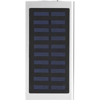 Mobile Batterieladebox, 10000mAh ultradünnes Schnellladegerät Solar Mobile Power Bank Case DIY-Kit, Solarbatterieladegerät mit Zwei USB-Anschlüssen(Silver)