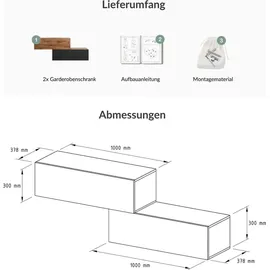 Planetmöbel WEST Dielenschrank 100 x 37,8 x 32,5 cm gold