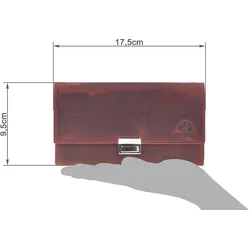 Greenburry Kellnerbörse Leder Kellnertasche Portemonnaie Taxibörse rustikal rot rusty red