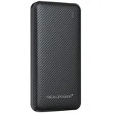 Realpower PB-10000 Plus,10.000 mAh,20W,2x USB-A,1xUSB-C blac