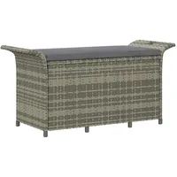 VidaXL Gartenbank mit Kissen Grau 116x46x57 cm Poly Rattan