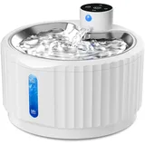Katzenbrunnen, 2.8L Trinkbrunnen für Katze Kabellos, 4000mAh katzentrinkbrunnen mit bewegungsmelder, Wasserbrunnen mit Ersatzfiltern, Wasserspender Katzen, Leise Wasserpumpe, Tablett aus Edelstahl