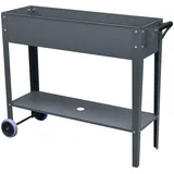Floraworld Hochbeet Mobil 100 x 30 x 80 cm Schwarz