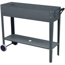Floraworld Hochbeet Mobil 100 x 30 x 80 cm Schwarz