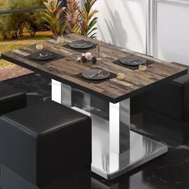 GGM Möbel Bistro Loungetisch 110 x 60 x 41 cm Vintage Old/Edelstahl