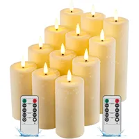 12er-pack Flammenlose Wasserdichte Led-kerze Für Den Außenbereich Mit Fernbedienung, Realistisch Flackernde Led-stumpenkerze Für Hochzeiten, Festivals, Im Freien Und Als Heimdekoration
