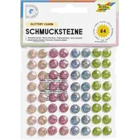 Folia Schmucksteine Glittery Charm selbstklebend 64 Stück