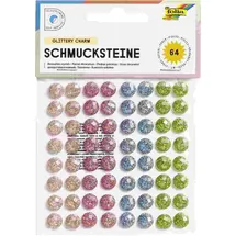 Folia Schmucksteine Glittery Charm selbstklebend 64 Stück