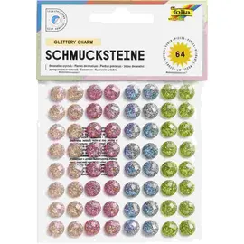 Folia Schmucksteine Glittery Charm selbstklebend 64 Stück