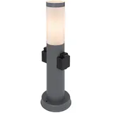 GLOBO LED Sockelleuchte 2 Steckdosen anthrazit