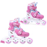 Madivo Cottoncandy Kinder Mädchen Set 2in1 Inliner / Triskates VERSTELLBAR | ABEC-5 Rollschuhe | Inlineskates umbaubar zu Rollschuhe | Weiß/Rosa | Größen: 26-29, 30-33 (S (30-33))