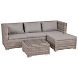 Greemotion Kailua, Braun, Grau, Transparent, Glas, Polyester, Polyethylen, Stahl, 3 Sitz(e), 59 cm, 59 cm, 35 cm - Braun/Grau/Transparent