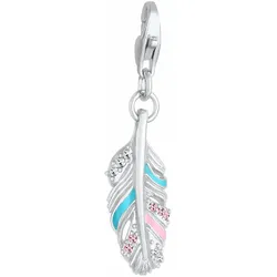 Nenalina Feder Emaille Kristalle Boho 925 silber silberfarben Damen 