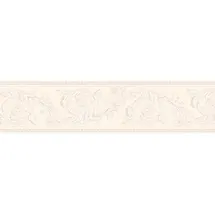 A.S. Création Bordüre - Papierbordüre in erhabener Barockoptik in Beige und Creme - auf 5,00 m x 0,13 m je Rolle