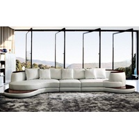 JVmoebel Sofa Rundsofa Designer Ecksofa Sofa Couch Polster Leder Wohnlandschaft, Made in Europe weiß