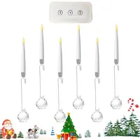 Yidueace Christbaum Kerzen | Flammenlose LED Kerzen Deko,6 Stück Partydeko Mit Fernbedienung Für Fensterbank Wand Kamin Wohndekoration Außenbereich