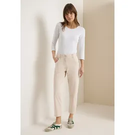 Cecil Mid Waist Slim Leg Hose im Casual fit grain beige 27, Länge 26, beige), Web, 96% Baumwolle, 4% Elasthan. unifarben, comfort 7/8-Länge, Hosen Culotte, Middle