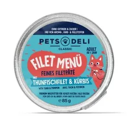 Pets Deli Adult Thunfischfilet Menü mit Kürbis & Basilikum 12x85g