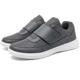 Schuhe Breite Füße Herren Gesundheitsschuhe Diabetikerschuhe Extra Weit Sportschuhe mit klettverschluss Orthopädische Sneaker Hausschuhe Rutschfest Senioren Schuhe Geschwollene Füße(Gray,47 EU) - 47 EU