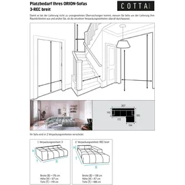 Cotta Ecksofa COTTA "Orion L-Form", schwarz (charcoal), B:307cm H:73cm T:186cm, 100% Polyester, Sofas, Ecksofa, mit 2x Kopfteilverstellung & 3 Nierenkissen