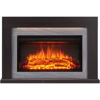 CrownFlame Xerxes - Elektrischer Kamin mit Heizung LED-Beleuchtung, 3D-Flammeneffekt Fernbedienung 118 x 79,5 x 21,8 cm