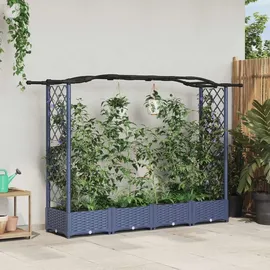 vidaXL Hochbeet mit Rankgitter und Dach 207 x 40 x 126 cm Grau