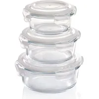 GRIZZLY Glas Frischhaltedosen, 3er Set, 400 ml, 620 ml,