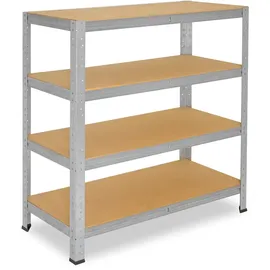 shelfplaza HOME 100x90x40 cm Schwerlastregal in verzinkt mit 4 Böden und 175 kg Traglast pro Boden