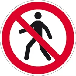 Aufkleber Für Fußgänger verboten ISO 7010, Folie, Ø 200 mm