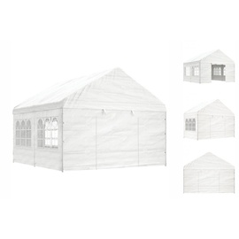vidaXL Pavillon mit Dach Weiß 4,46x4,08x3,22 m Polyethylen