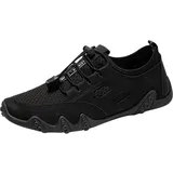 IQYU Sportschuhe Herren Arbeitsschuhe Freizeit Sneaker Schwarz Schuhe Atmungsaktiv Barfuss Schuhe Ultraleicht Sicherheitsschuhe Plateau Barfußschuhe Freizeit Wanderschuhe - 42 EU