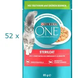 (€ 11,30/kg) Purina ONE Sterilcat Truthahn Bohnen in Sauce sterilized: 52 x 85 g