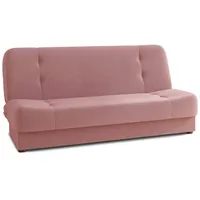 Schlafsofa Sena - Sofa mit Schlaffunktion, Velours Stoff, Bettsofa mit Bettkasten, Couch, Sofagarnitur, Couchgarnitur (Rose (Manila 09))